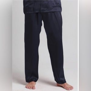 LilySilk 22 Momme Contra Trim Full Length Silk Pants, size Men’s M